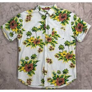 One Resolution Clothing Shirt Mens L Button Up Chest Pocket Hawaiian Tropical